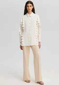 Блузка на пуговицах NATURAL TEXTURED WITH EMBROIDERY DETAIL Touch Priv, кремовый