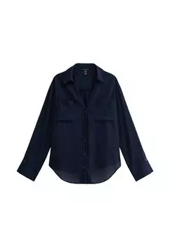 Блузка на пуговицах New Look, темно-синий
