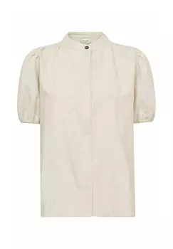 Блузка на пуговицах NO SS NORR, бежевый