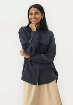 Блузка на пуговицах NUVIN Part Two, темно-синий