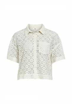 Блузка на пуговицах Object, кремовый