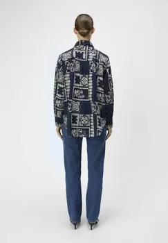 Блузка на пуговицах Object, темно-синий