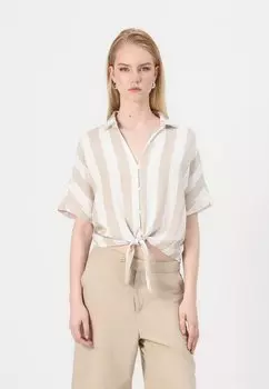 Блузка на пуговицах ONLCARO KNOT SHIRT ONLY, бежевый