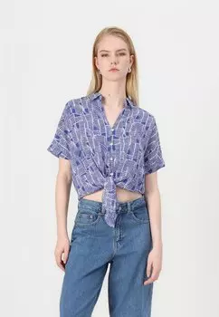 Блузка на пуговицах ONLNOVA KNOTTED SHIRT ONLY, синий