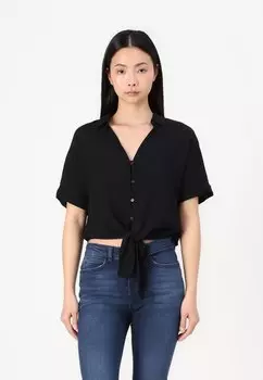 Блузка на пуговицах ONLNOVA LIFE KNOT SHIRT ONLY, черный