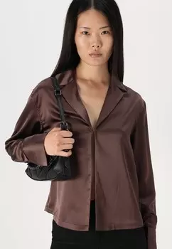 Блузка на пуговицах OPEN SHIRT Gina Tricot, коричневый