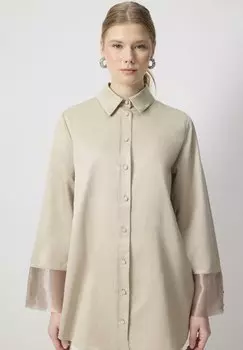 Блузка на пуговицах ORGANZA CUFFED Touch Priv, коричневый