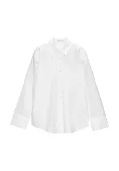 Блузка на пуговицах OVERSIZED PULL&BEAR, белый