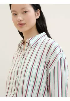 Блузка на пуговицах OVERSIZED TOM TAILOR DENIM, белый