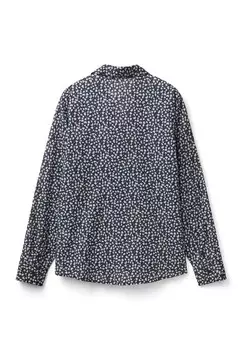 Блузка на пуговицах PATTERNED United Colors of Benetton, синий