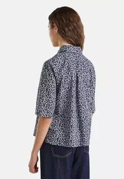 Блузка на пуговицах PATTERNED United Colors of Benetton, синий