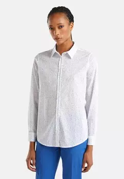 Блузка на пуговицах PATTERNED United Colors of Benetton, белый