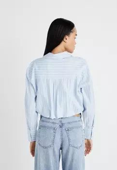 Блузка на пуговицах PCGEMMA CROPPED SHIRT Pieces, светло-голубой