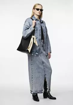 Блузка на пуговицах PCNORA Pieces, синий деним