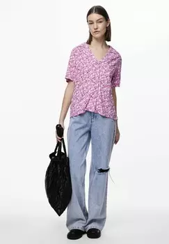 Блузка на пуговицах PCTALA Pieces, розовый