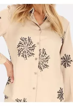 Блузка на пуговицах Perso, бежевый