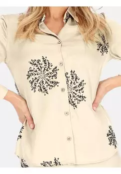 Блузка на пуговицах Perso, цвет Mottled Beige