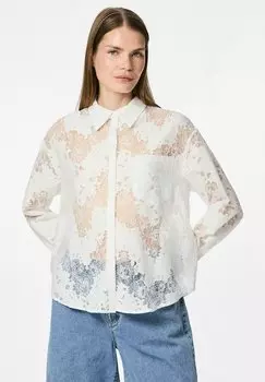 Блузка на пуговицах Pieces, кремовый