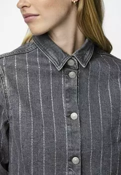 Блузка на пуговицах Pieces, серый