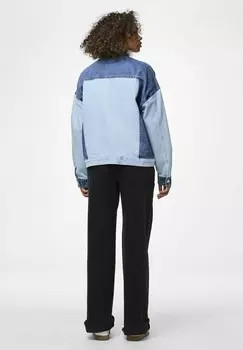 Блузка на пуговицах Pieces, светло-голубой деним