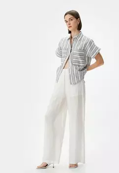 Блузка на пуговицах POCKET DETAIL BUTTONED SHORT SLEEVE MIX Koton, серый