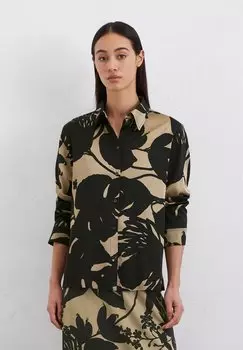 Блузка на пуговицах PRINT-REGULAR AUS STRETCH Marc O'Polo, коричневый