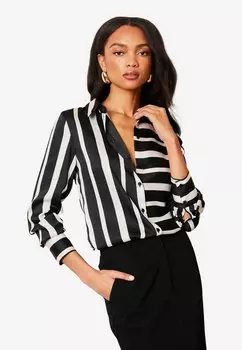 Блузка на пуговицах PRINTED Lipsy, черный