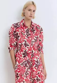 Блузка на пуговицах PRINTED Mango, кремовый