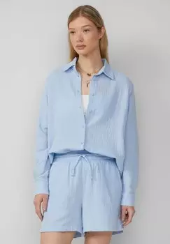 Блузка на пуговицах QS, светло-голубой