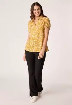 Блузка на пуговицах QUIOSQUE, желтый