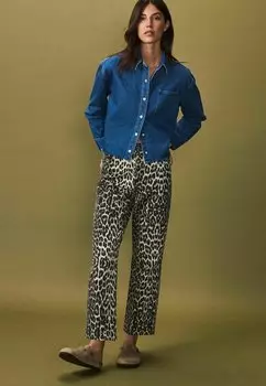 Блузка на пуговицах RAW HEM CROPPED Next, синий