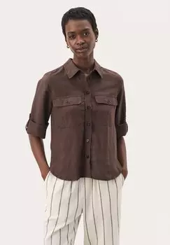 Блузка на пуговицах RAYANI Part Two, коричневый