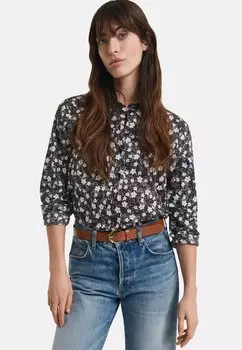 Блузка на пуговицах REG FLORAL PRINT GANT, темно-синий
