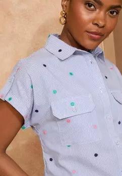 Блузка на пуговицах REGULAR FIT - BUTTON THROUGH ROLL SLEEVE Love & Roses, синий