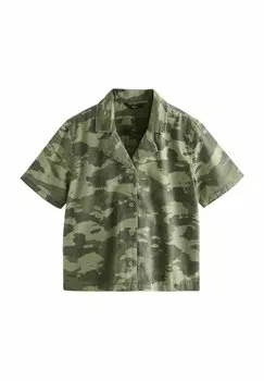 Блузка на пуговицах REGULAR FIT - CROPPED Next, зеленый