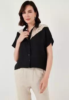 Блузка на пуговицах Regular Fit LELA, черная