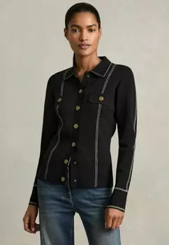 Блузка на пуговицах REGULAR FIT Reiss, черный