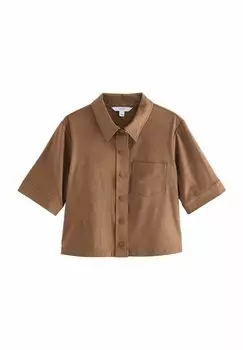 Блузка на пуговицах REGULAR FIT - SHORT SLEEVE Next, коричневый
