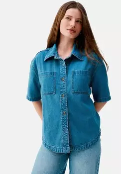 Блузка на пуговицах REGULAR FIT - SHORT SLEEVE Next, синий