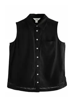 Блузка на пуговицах REGULAR FIT - SLEEVELESS Next, черный
