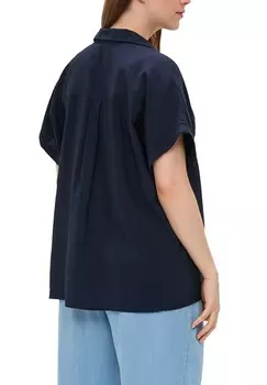 Блузка на пуговицах RELAXED FIT MET BORSTZAKKEN s.Oliver, темно-синий