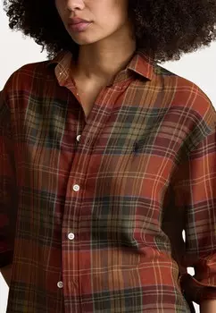 Блузка на пуговицах RELAXED FIT PLAID COTTON-BLEND SHIRT Polo Ralph Lauren, оранжевый