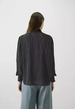Блузка на пуговицах RHINESTONE STRIPE SHIRT KARL LAGERFELD, черный