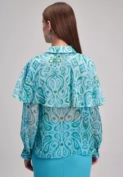 Блузка на пуговицах RUFFLED adL, синий