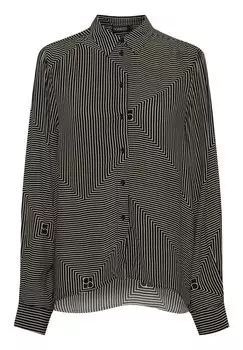 Блузка на пуговицах с монограммным принтом Soaked in Luxury, черный