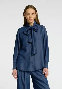 Блузка на пуговицах Selected Femme, темно-синий