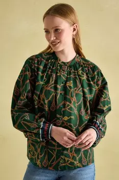 Блузка на пуговицах «Сесилия» Joules, зеленый