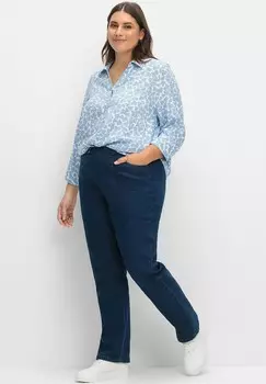 Блузка на пуговицах Sheego, синий