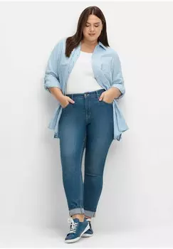 Блузка на пуговицах Sheego, синий