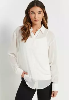 Блузка на пуговицах SHEER LONG SLEEVE Long Tall Sally, белый